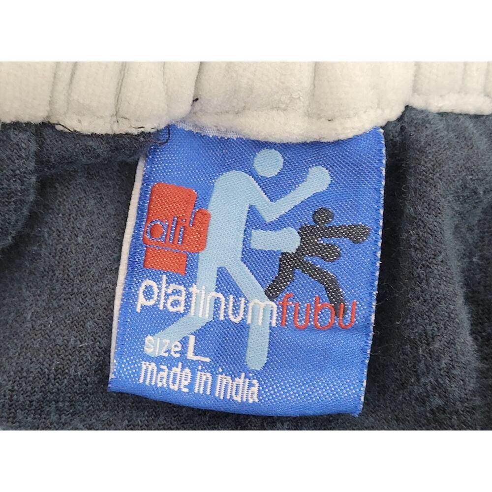Vintage Platinum Fubu Muhammad Ali Tracksuit Set Navy Blue Velour Men's Sz L - Picture 13 of 15